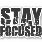 集中する |やる気を起こさせるフレーズと黒文字 シール (正面)