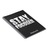 集中する |ホワやる気を起こさせるイト文字付き語句 ノートブック (右側)