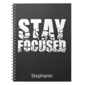 集中する |ホワやる気を起こさせるイト文字付き語句 ノートブック (正面)