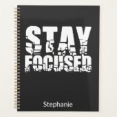 集中する |ホワやる気を起こさせるイト文字付き語句 プランナー手帳 (正面)