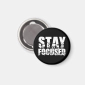 集中する |ホワやる気を起こさせるイト文字付き語句 マグネット (正面/裏面)