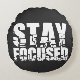 集中する |ホワやる気を起こさせるイト文字付き語句 ラウンドクッション