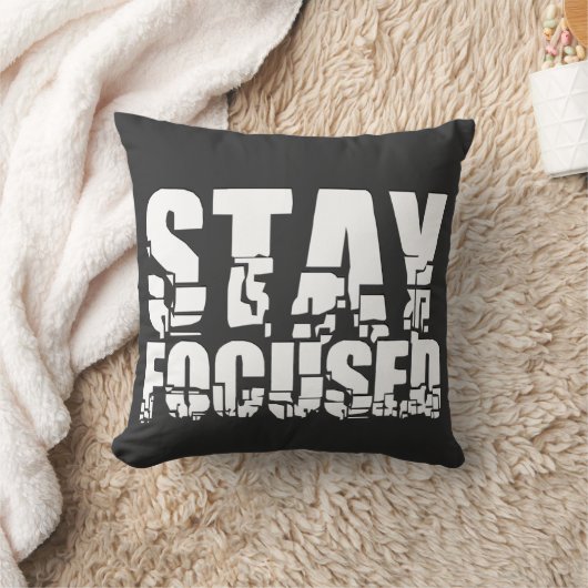 集中する |名やる気を起こさせる句 クッション (ブランケット)