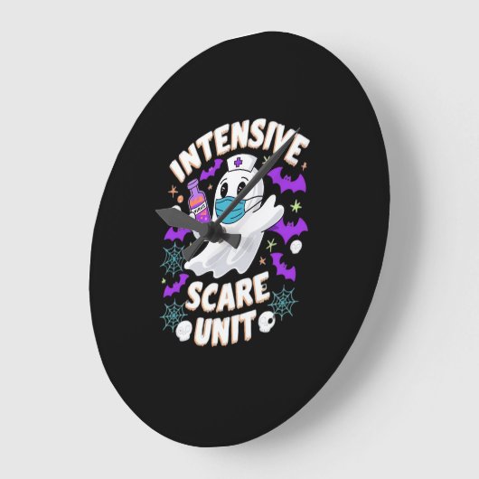 集中スケアユニットナースハロウィーンICUナースEss ラージ壁時計 (傾斜)