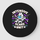 集中スケアユニットナースハロウィーンICUナースEss ラージ壁時計 (正面)