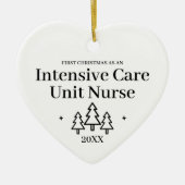 集中ユ気にニットナース新しいジョブのクリスマス セラミックオーナメント (正面)