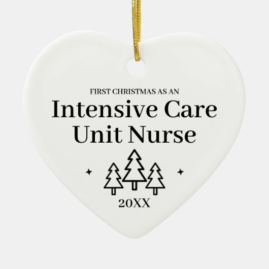集中ユ気にニットナース新しいジョブのクリスマス セラミックオーナメント (正面)