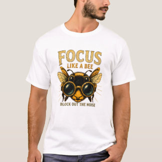 集中力は蜂のように | 楽しい蜂のデザイン Tシャツ