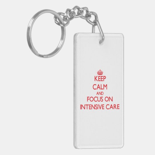 集中治療の平静そして焦点を保って下さい キーホルダー (正面左)