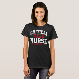 集中治療室看護師 クラシックブロックレター 看護 Tシャツ