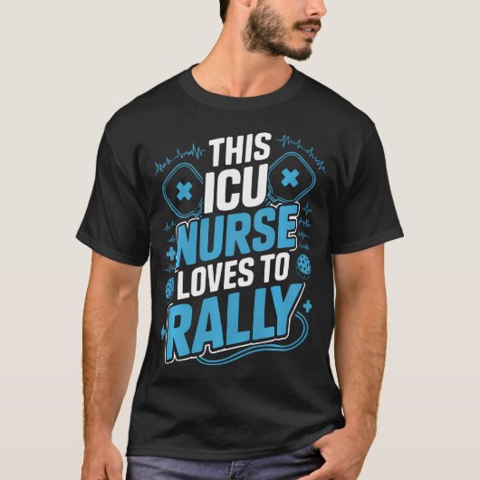 集中治療室看護師 パドルスポーツ ピックルボール Tシャツ (正面)