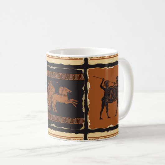 集合のテーマで古代ギリシアの型枠で コーヒーマグカップ (正面右)