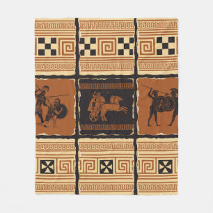  集合のテーマで古代ギリシアの型枠で フリースブランケット