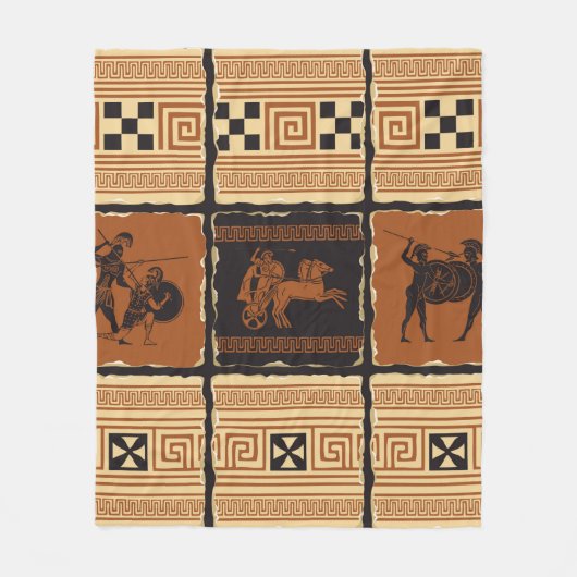  集合のテーマで古代ギリシアの型枠で フリースブランケット (正面)