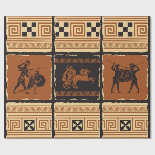 集合のテーマで古代ギリシアの型枠で ラッピングペーパー (フラット)