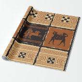  集合のテーマで古代ギリシアの型枠で ラッピングペーパー (アンロールド)