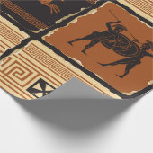  集合のテーマで古代ギリシアの型枠で ラッピングペーパー (角)