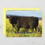 集合の時間! 牛ドライブ-西部のスタイルのパーティー 招待状 (正面/裏面)