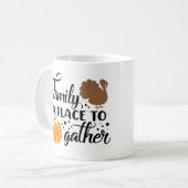 集合場所を家族でパーソナライズされた囲む コーヒーマグカップ (正面左)