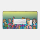 集団とその猫机マット デスクマット (キーボード&マウス)