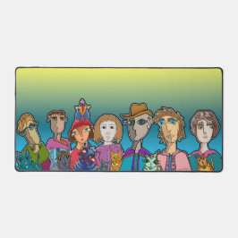 集団とその猫机マット デスクマット