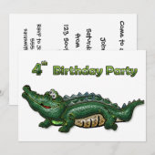 集団グリーンゲーター4歳誕生日 招待状 (正面/裏面)