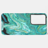 集団バック1なだめるような青い緑の電話ケース SAMSUNG GALAXYケース (左側面)