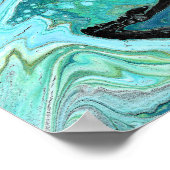 集団バック1癒しのブルーグリーン抽象芸術ポスター ポスター (角)