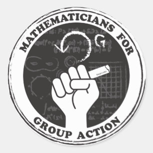 集団行動ステッカーの数学者 ラウンドシール