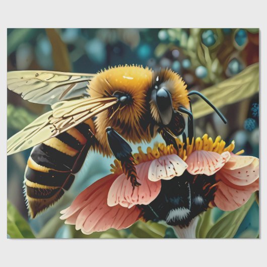 集蜂紙付き包装花粉症 ラッピングペーパー (フラット)