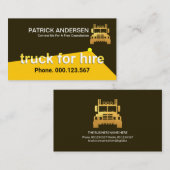 雇い金ゴールドトラックドライバー用イエロースポットライトトラック 名刺 (正面/裏面)