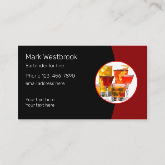 雇モダンユニーク用バーテンダー 名刺 (正面)