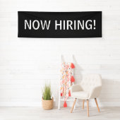 雇用シンプル白黒バナーの看板 横断幕 (インサイチュ)