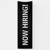 雇用シンプル白黒バナーの看板 横断幕 (縦)