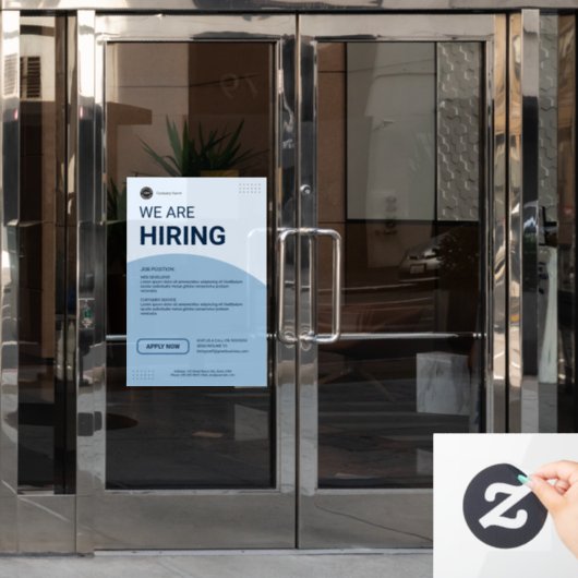 雇用企業の求人ビジネスカスタムロゴ ウィンドウサイン (オフィスドア)