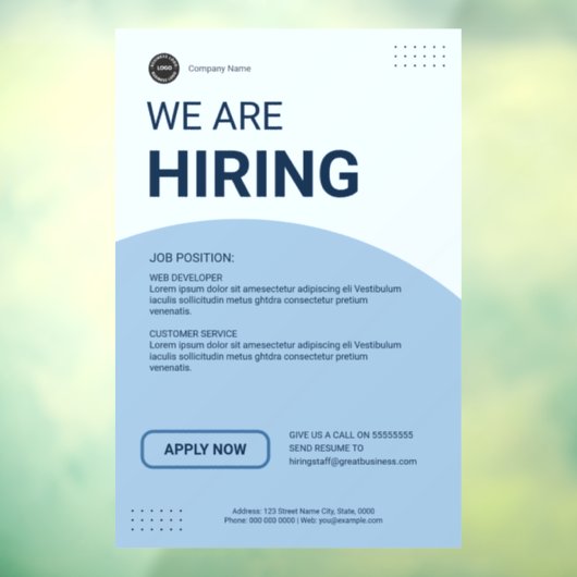 雇用企業の求人ビジネスカスタムロゴ ウィンドウサイン (シート3)