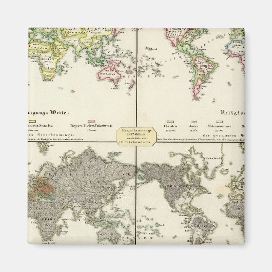 雇用宗教政府地図 マグネット (正面)