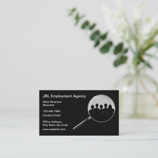 雇用庁モダン名刺テンプレート 名刺 (スタンド正面)