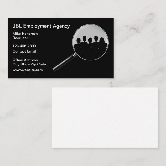 雇用庁モダン名刺テンプレート 名刺 (正面/裏面)