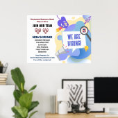 雇用救済募集ポスタカスタムーサイン ポスター (ホームオフィス)