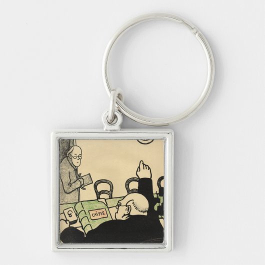 雇用者は彼の従業員の1人を袋に入れます キーホルダー (正面)