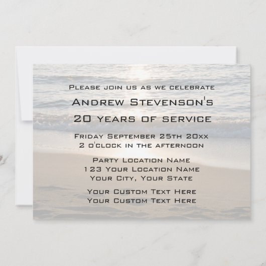 雇用記念日パーティの招待状 招待状 (裏面)