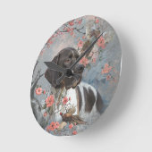 雉子の美しい指針   ラウンド壁時計 (傾斜)