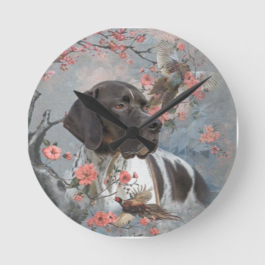 雉子の美しい指針   ラウンド壁時計 (正面)