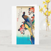 雉菊広重浮世絵 カード (黄色い花)