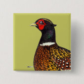 雉： 首輪 缶バッジ (正面)