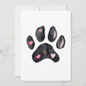 雌おもしろい犬ペットフォトハート誕生日パーティー 招待状 (裏面)