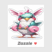 雌おもしろい重量挙げハミングバードシール シール (シート)