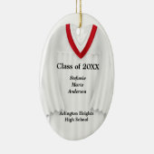 雌のグラッドガウン白と赤のオーナメント セラミックオーナメント (右)