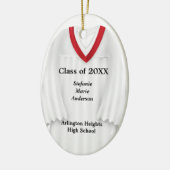 雌のグラッドガウン白と赤のオーナメント セラミックオーナメント (左)